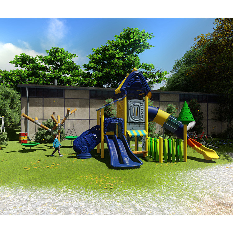 Customized Outdoor Backyard Plastic Slide Commercial Children'S Amusement Park